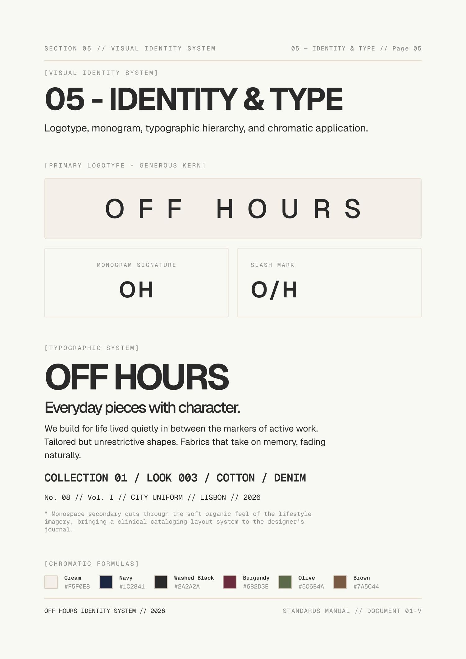 OFF HOURS — айдентика и типографика